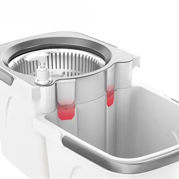 SPIN MOP WITH  COLLAPSIBLE BUCKET (WHITE)
