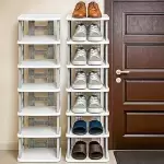 SHOES RACK 7 LAYERS WHITE 27X26X122.5CM