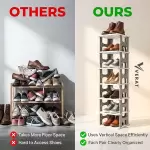 SHOES RACK 7 LAYERS WHITE 27X26X122.5CM