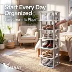 SHOES RACK 7 LAYERS WHITE 27X26X122.5CM