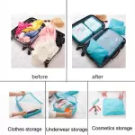 TRAVEL LAUNDRY POUCH BLUE  6PCS SET