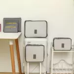 TRAVEL LAUNDRY POUCH GREY  6PCS SET