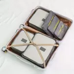 TRAVEL LAUNDRY POUCH GREY  6PCS SET
