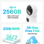 ZOSI INDOOR PT CAMERA WITH SCREEN,DUAL LENS 3MP+3MP - 4