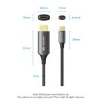 Vention Cotton Braided USB-C to HDMI-A 8K HD Cable 1.8M Black Zinc Alloy Type - 4