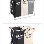 2 BAG LAUNDRY SORTER FOLDING BASKET - 1